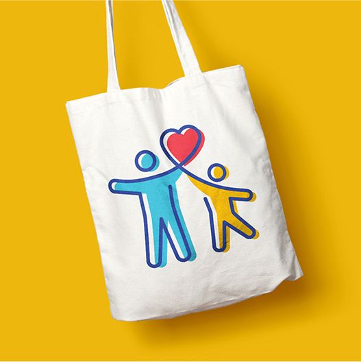 children rising logo design tote bag